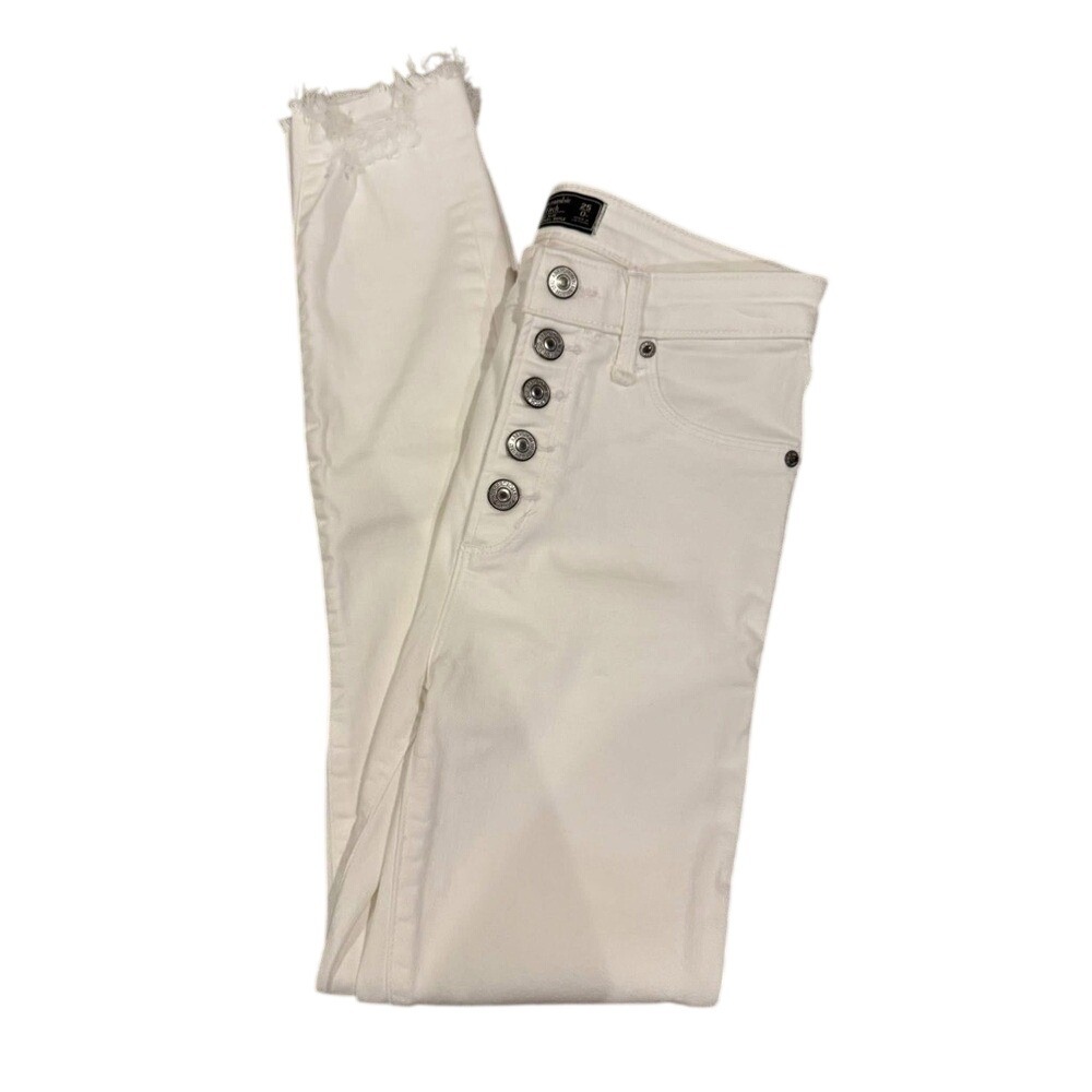 Women's White‎ Button-Fly Jeans